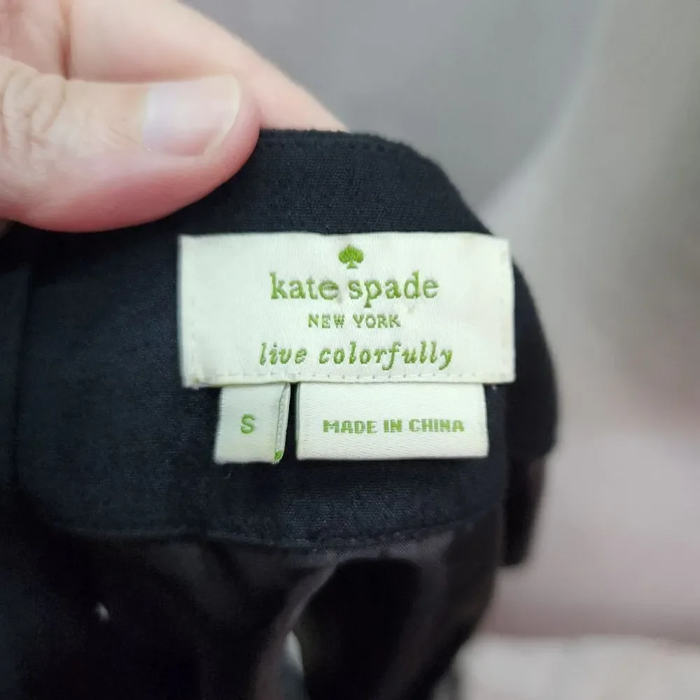 Kate Spade Live Colorfully Black Bow Sleeveless Top Size Small